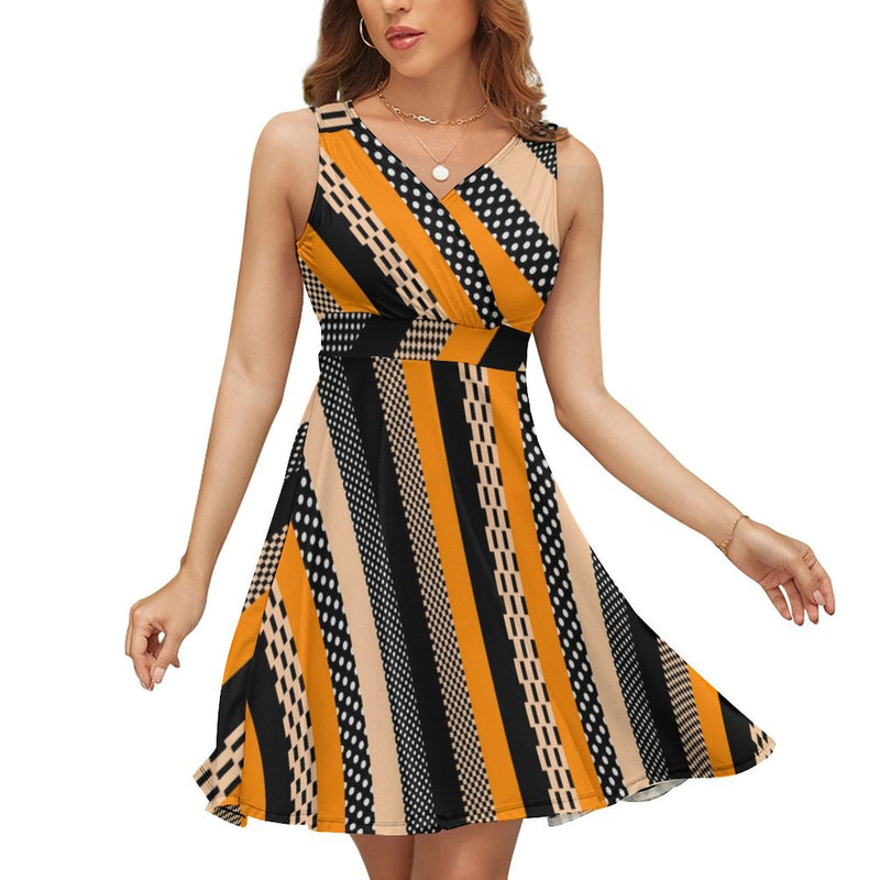 V-Neck Sleeveless Dress (NZ022)  Frocks