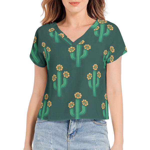 Batwing Sleeve V-Neck Top