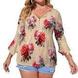 Women&#039;s Ruffled Petal Sleeve Top Women's ruffled petal sleeve top