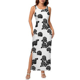 Sleeveless Bodycon Side Slit Long Dress Split cheongsam