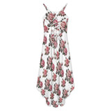 Women&#039;s High-Low Spaghetti Strap Dress Tailcoat skirt