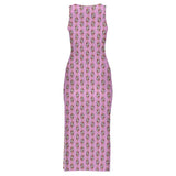 Sleeveless Bodycon Side Slit Long Dress Split cheongsam
