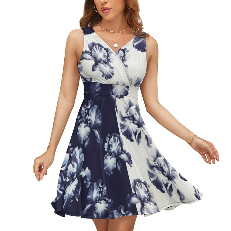 V-Neck Sleeveless Dress (NZ022)  Frocks