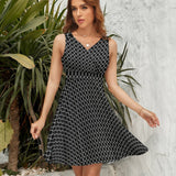 V-Neck Sleeveless Dress (NZ022)  Frocks