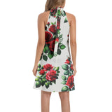 Tie Back Halter Neck Flared Dress