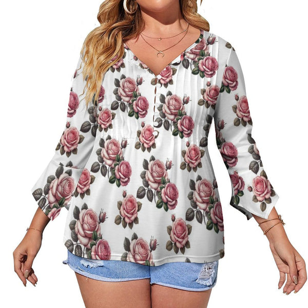 Women&#039;s Ruffled Petal Sleeve Top Women's ruffled petal sleeve top