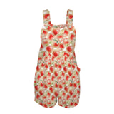 applewhite crystal print Women's Pocket Bib Short Romper