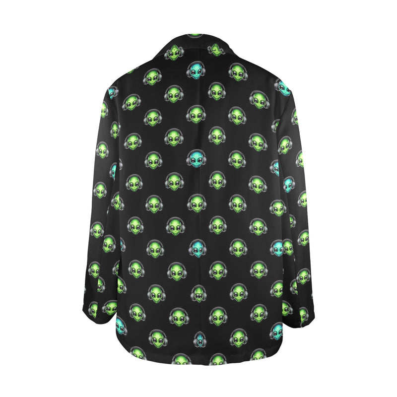 alien listener 2 Women's All Over Print Blazer (Model H64)