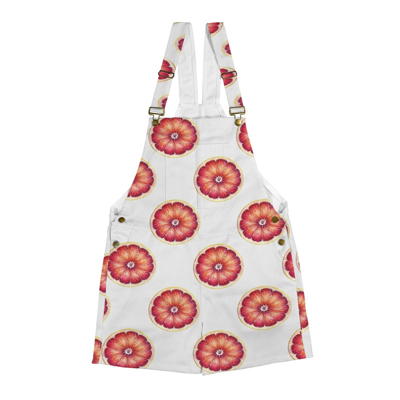 grapefruit wheel print Unisex Shorts Suspender Jumpsuit (Model L78)