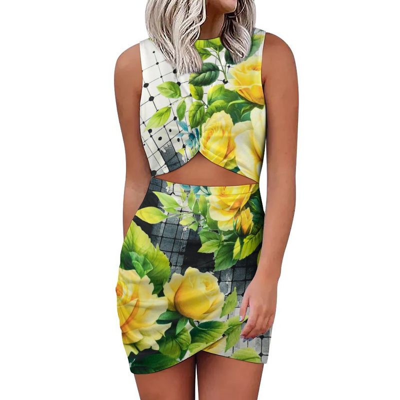 Navel-Baring Cross-Fit Hip Skirt Slim wrap hip skirt