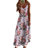 Vintage Roses Spaghetti Strap Ankle-Length Dress Long dress