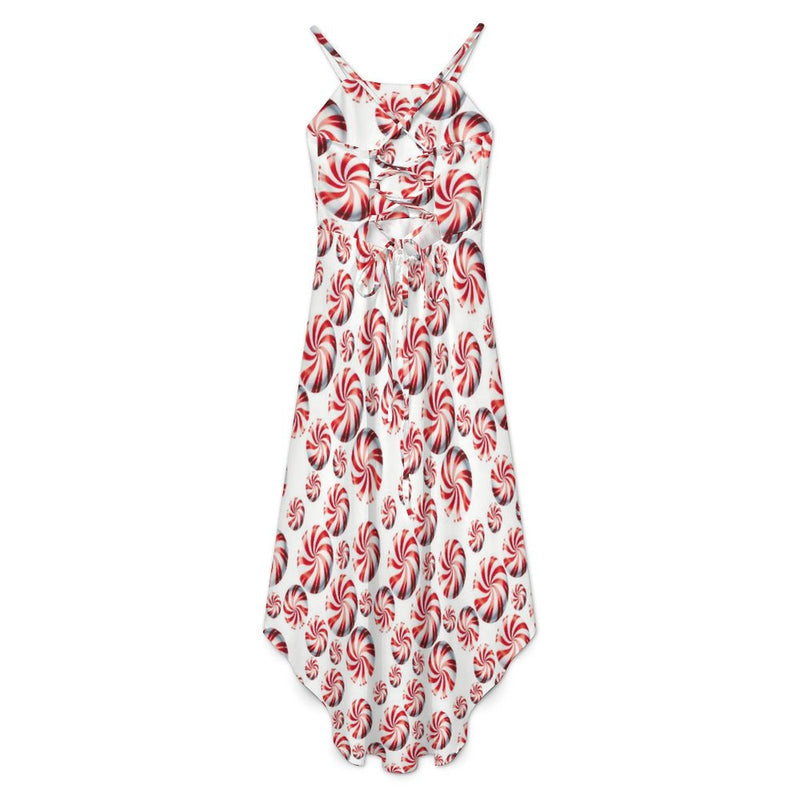 Women&#039;s High-Low Spaghetti Strap Dress Tailcoat skirt