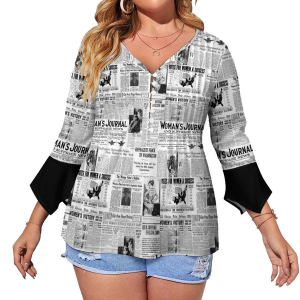 Women&#039;s Ruffled Petal Sleeve Top Women's ruffled petal sleeve top