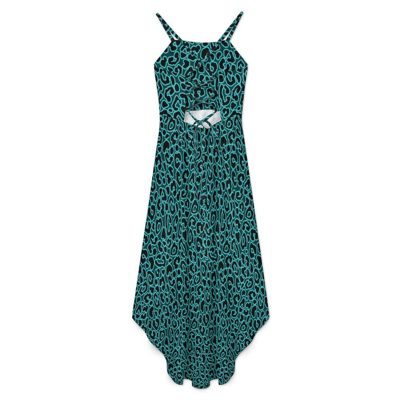 Women&#039;s High-Low Spaghetti Strap Dress Tailcoat skirt