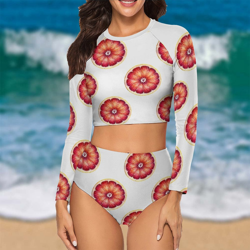 Two-piece Swimsuit (CL7021) Grapefruit Two-piece Swimsuit
