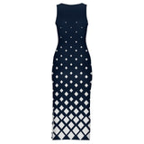 Sleeveless Bodycon Side Slit Long Dress Split cheongsam