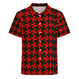 Short sleeved shirt Men's Lapel Collar Folds Design Shirt