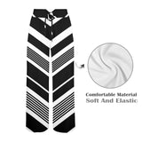 v bias print bw Women's Wide Leg Lounge Pants (Model L77)