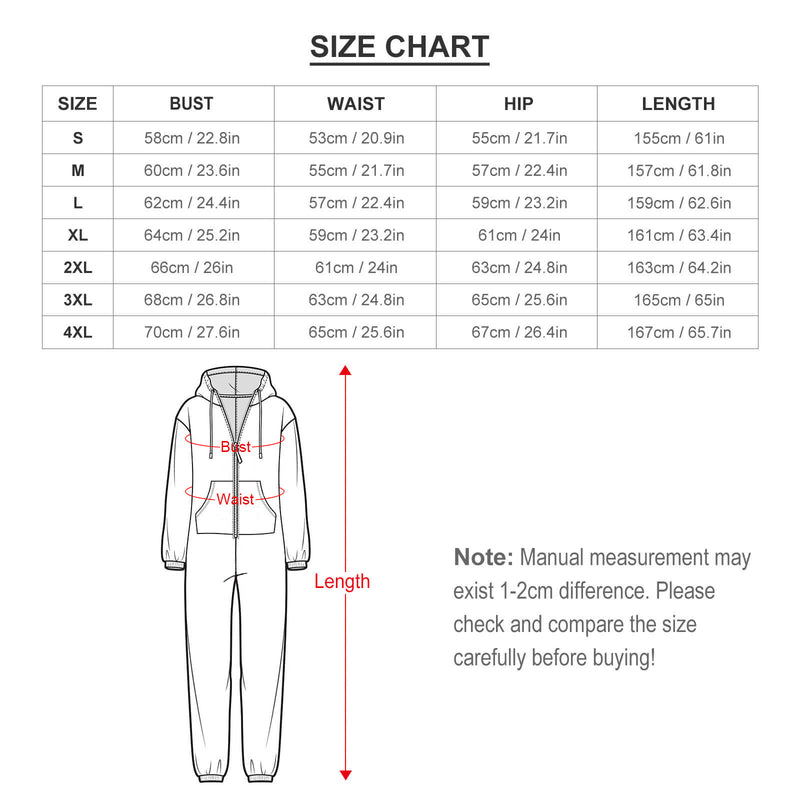 One-Piece Zip-Up Hooded Loungewear Pajamas