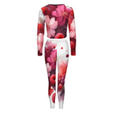 Women&#039;s V-neck Long Sleeve Yoga Set V neck sweatshirt set