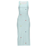 Sleeveless Bodycon Side Slit Long Dress Split cheongsam