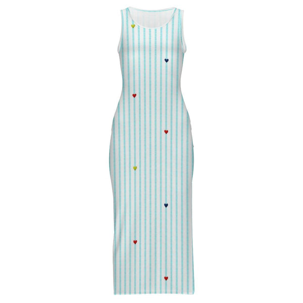 Sleeveless Bodycon Side Slit Long Dress Split cheongsam