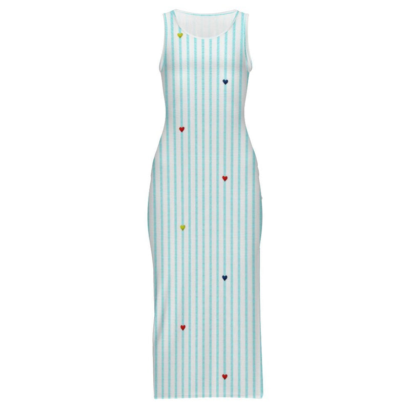 Sleeveless Bodycon Side Slit Long Dress Split cheongsam