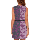 two tone puzzle purple Eos Women's Sleeveless Dress (Model D01)