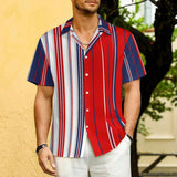 Americana Men's Lapel Collar Folds Design Shirt