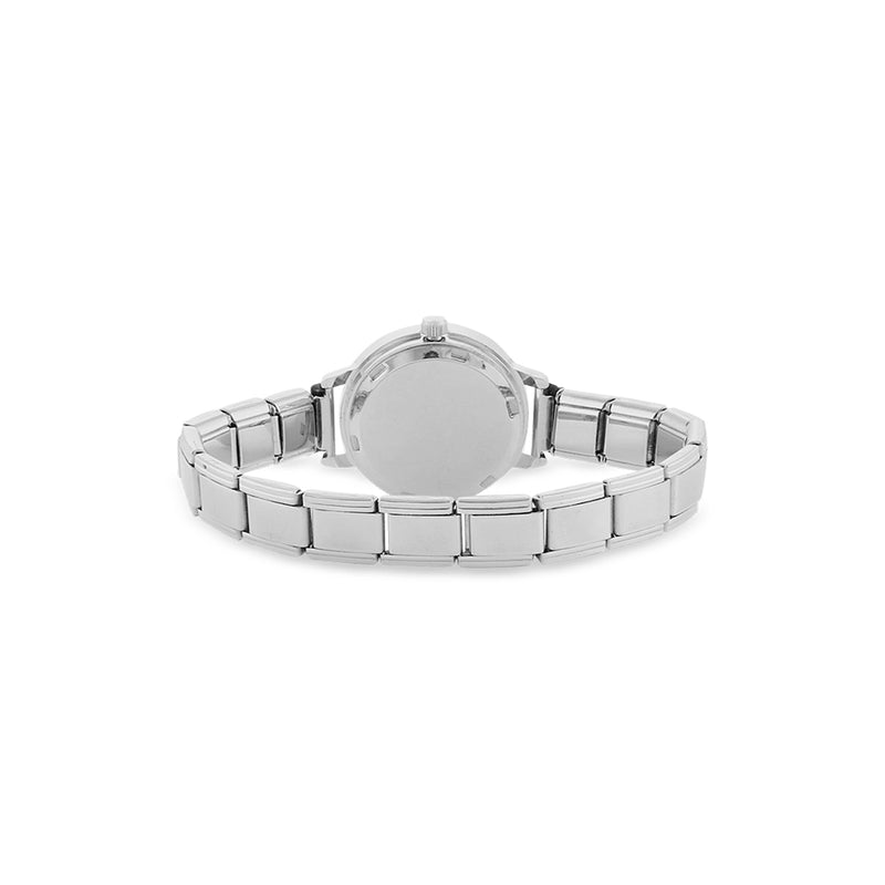 bold black white striped print Women's Italian Charm Watch(Model 107)