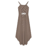 Polka Dot Women's High-Low Spaghetti Strap Dress