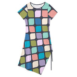 Drawstring Slit Hem Dress Split Dress