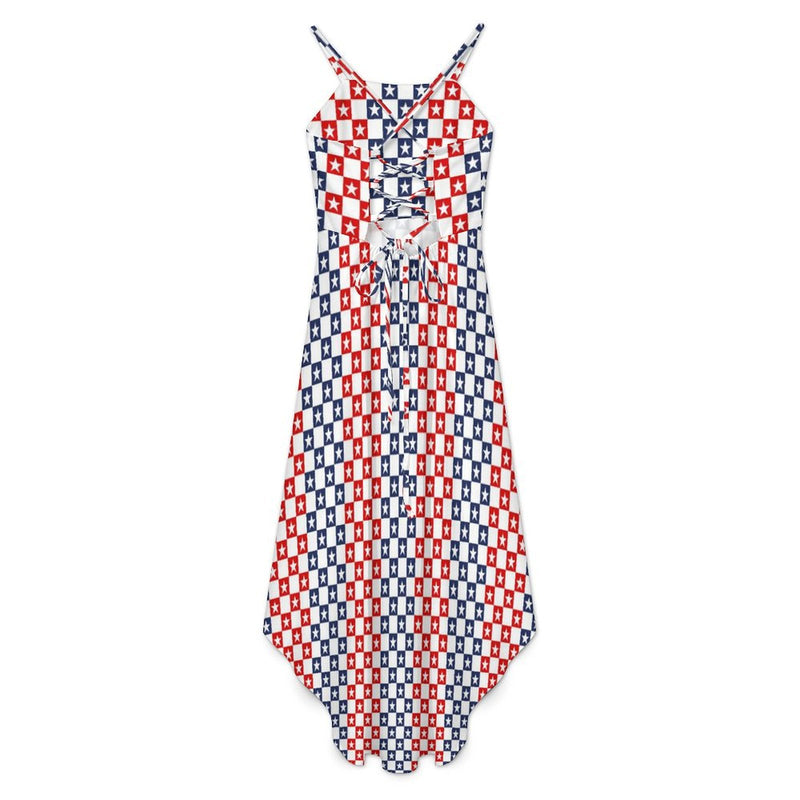 Americana High-Low Spaghetti Strap Dress