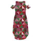 Cold Shoulder Long Split Dress with Pocket Dress