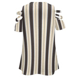 Women&#039;s Off Shoulder Zip V-Neck Tunic BE zip off shoulder top