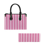 striped print 2 PU Leather Handbag-Small (Model 1747)