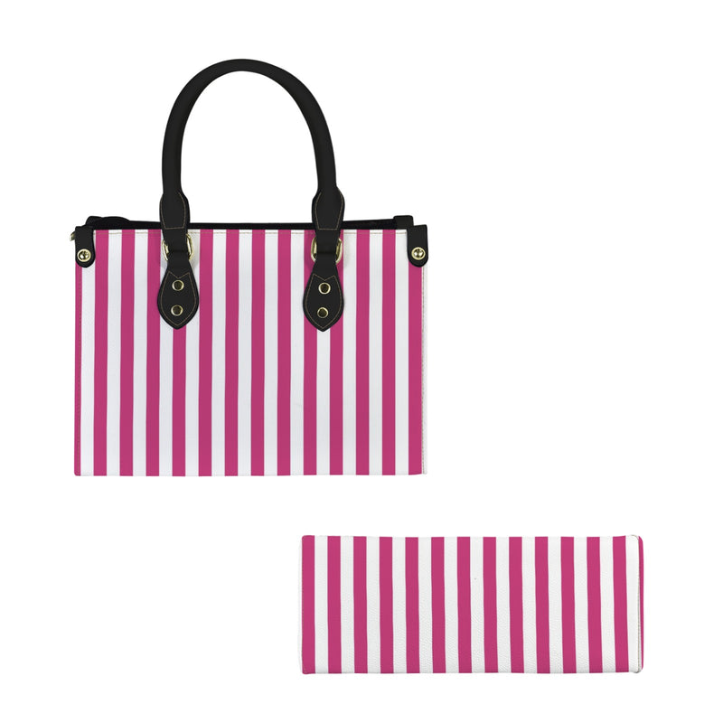 striped print 2 PU Leather Handbag-Small (Model 1747)