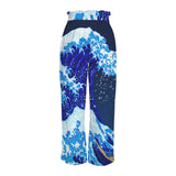 5blue wave7 Strappy Elastic Waist Wide Leg Pants with Pockets