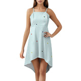 Women&#039;s High-Low Spaghetti Strap Dress Tailcoat skirt