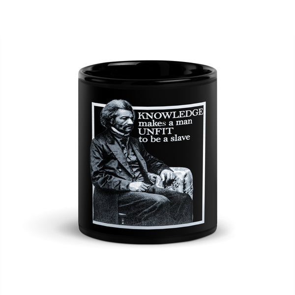 KNOWLEDGE - Frederick Douglass Black Glossy Mug - Objet D'Art