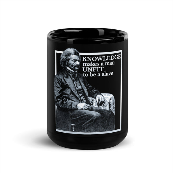 KNOWLEDGE - Frederick Douglass Black Glossy Mug - Objet D'Art