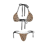 square diamond print 2 Women's Halter String Bikini Set