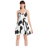 Spaghetti Strap Sleeveless Falred Hem Short Dress