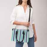 striped print 15A PU Leather Handbag-Small (Model 1747)