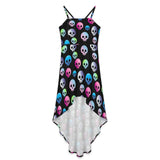 Women&#039;s High-Low Spaghetti Strap Dress Tailcoat skirt