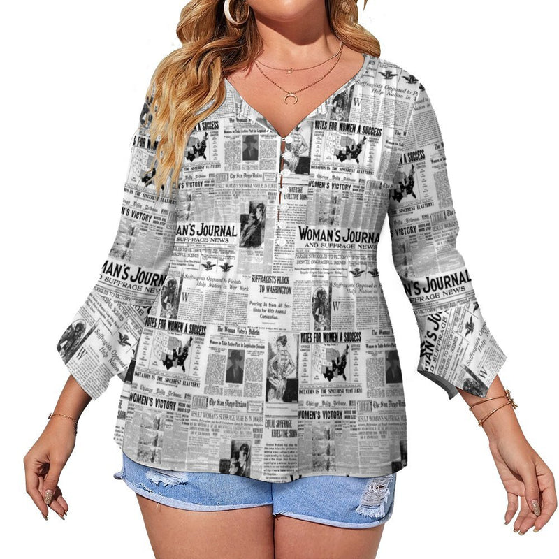 Women&#039;s Ruffled Petal Sleeve Top Women's ruffled petal sleeve top