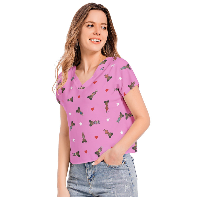 Batwing Sleeve V-Neck Top