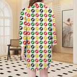 jam kisses print Women's 3/4 Sleeve Button Up Shirt Dress