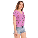 Batwing Sleeve V-Neck Top