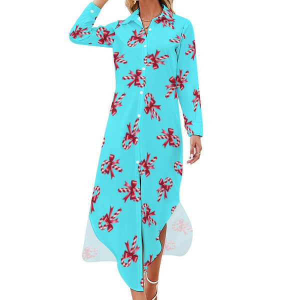 Button-Up Long Sleeve Shirt Dress Long sleeved shirt dress